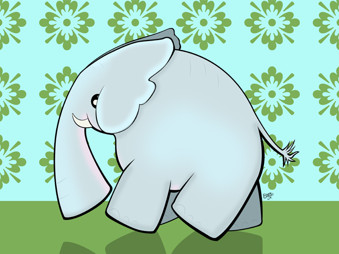 Baby Elephant Takes a Walk