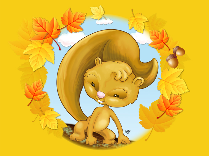 Happy Autumn Squirrel